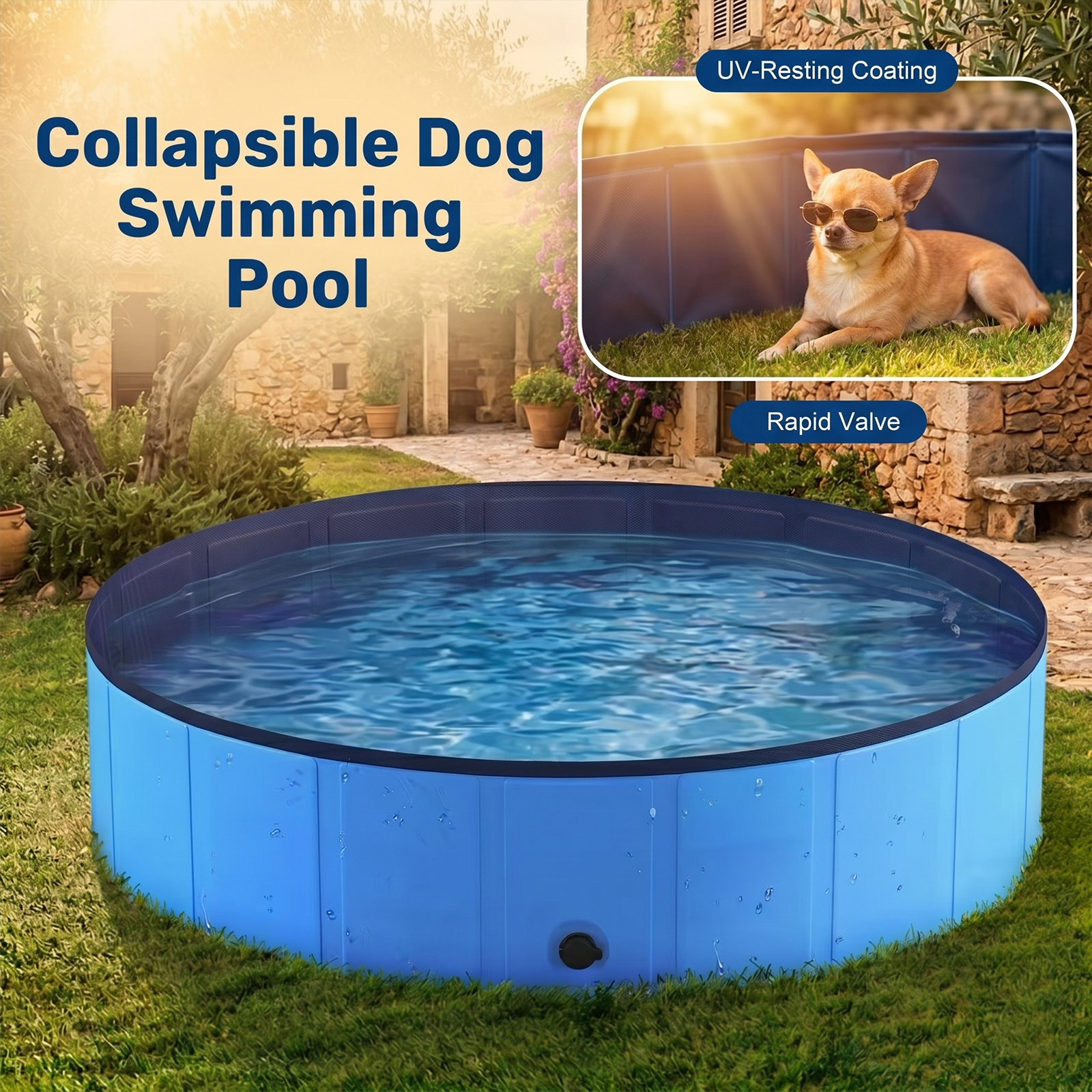 Foldable Dog Pool – PVC wall close-up
