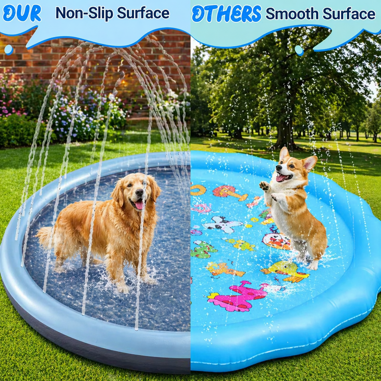 Outdoor Dog Splash Pad – hose connection detail