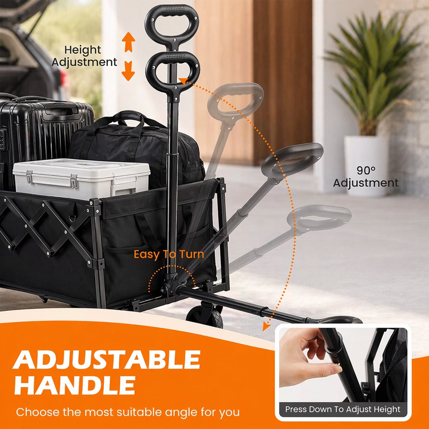 Collapsible Wagon Pet Cart – folded flat for storage