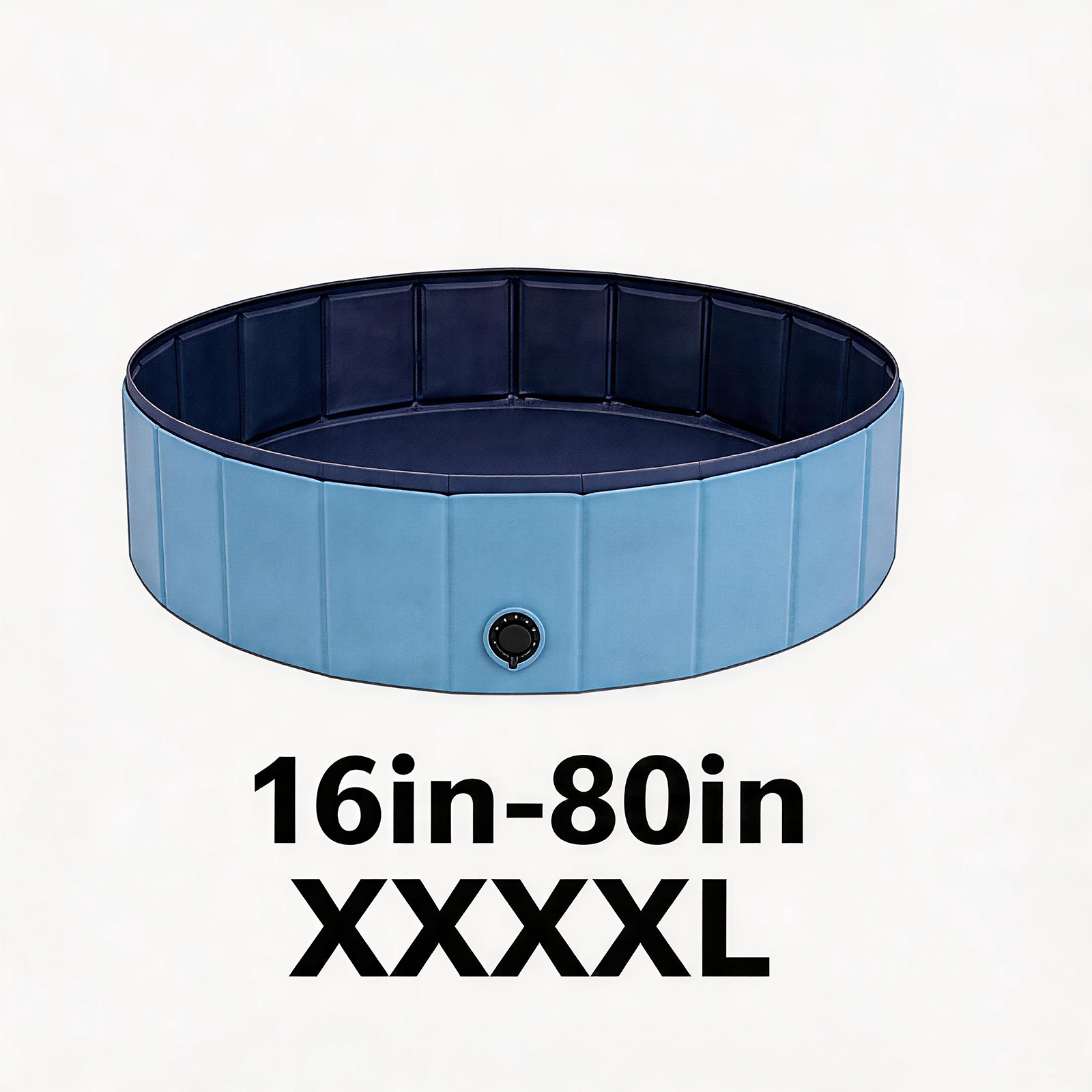Foldable Dog Pool dark blue XXXXL 80 inch 16 deep