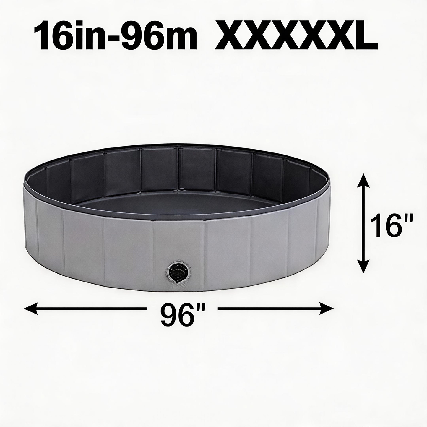 Foldable Dog Pool dark gray XXXXXL 96 inch