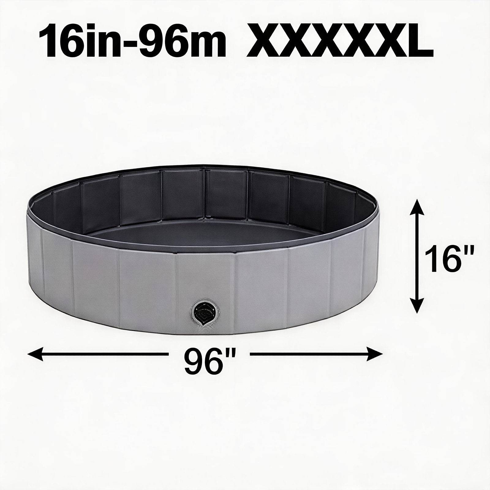 Foldable Dog Pool dark gray XXXXXL 96 inch