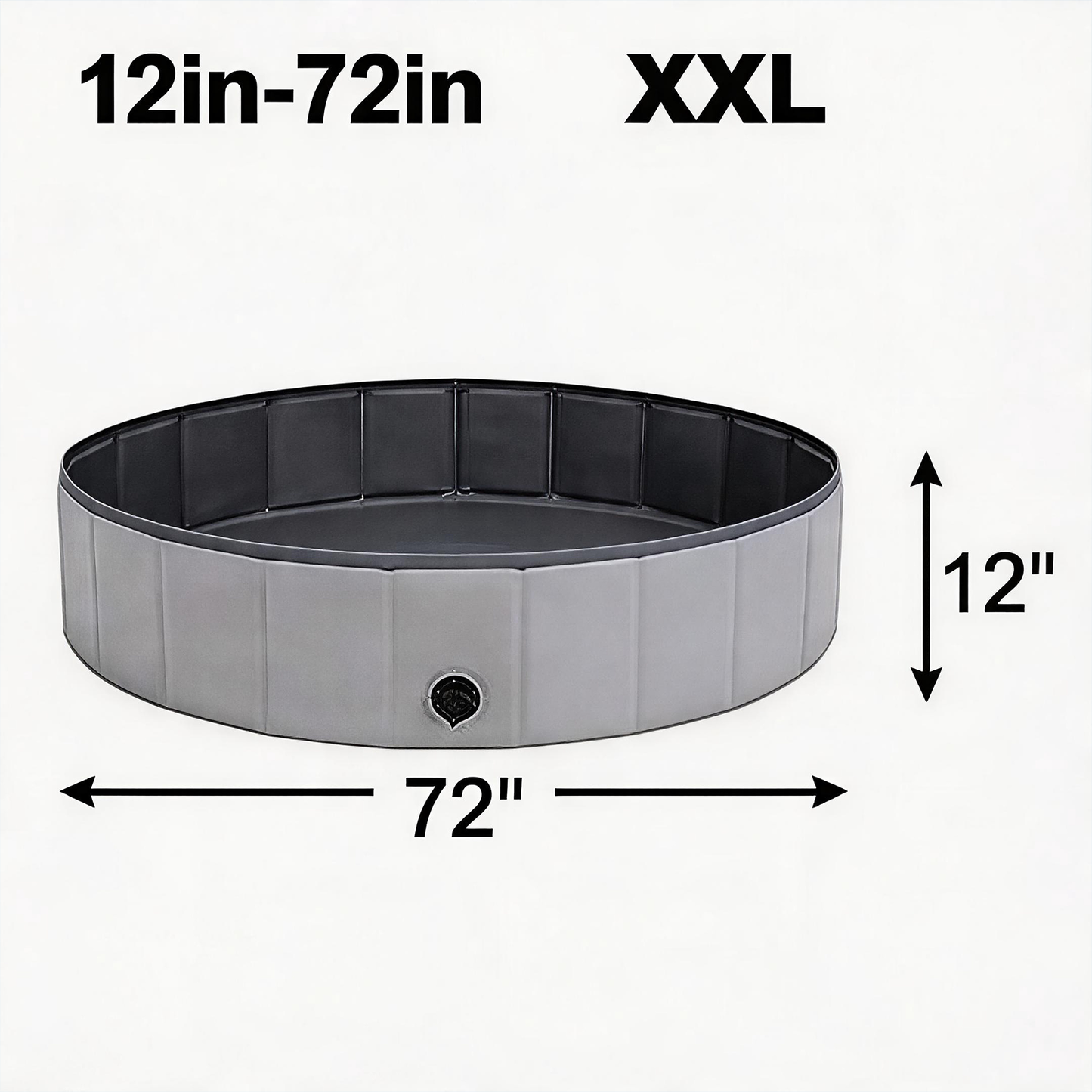 Foldable Dog Pool dark gray XXL 72 inch