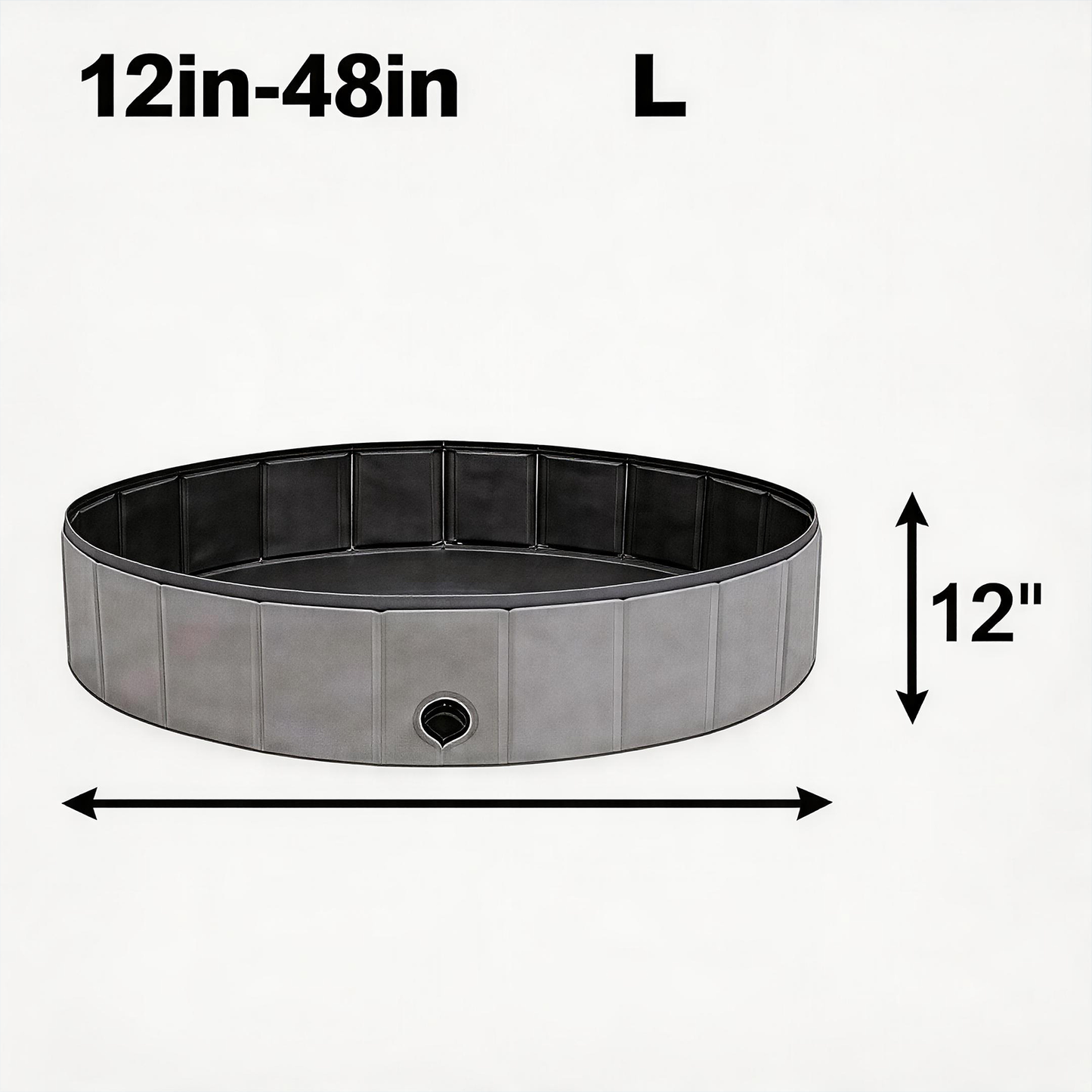 Foldable Dog Pool dark gray L 48 inch